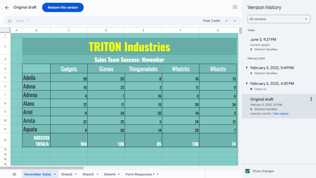 Google Sheets