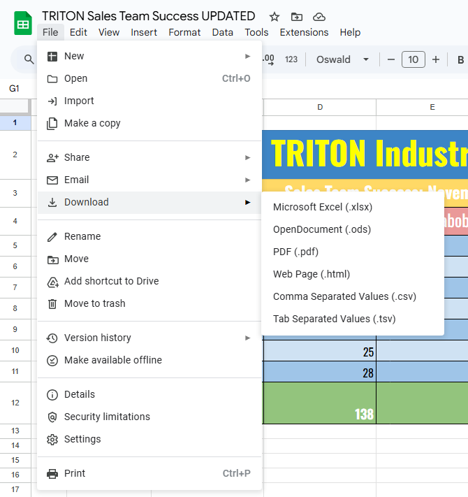 Google Sheets