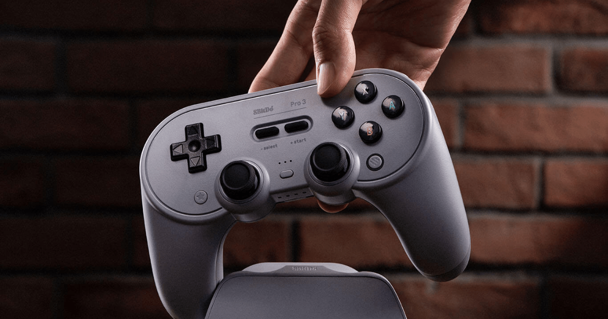 จอย 8BitDo Pro 3 สีเทา ดีไซน์ Retro รองรับ PC และ Switch พร้อม Hall Sensor Triggers