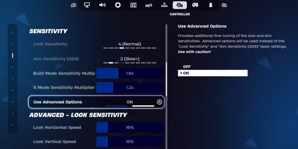 Controller Settings Fortnite