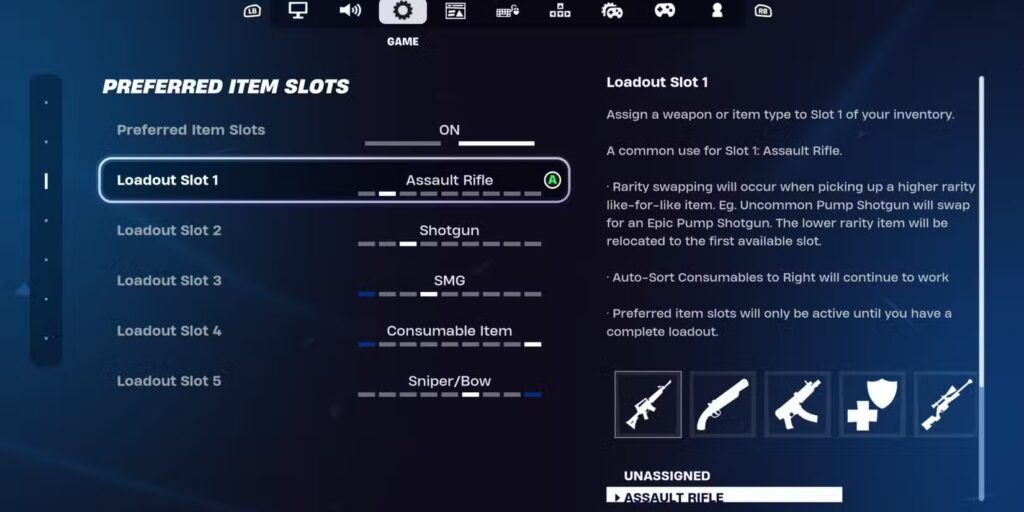 Game Settings Fortnite