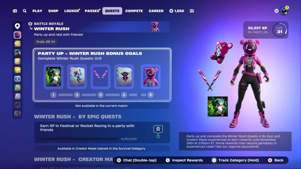 Fortnite guide - Winter Rush
