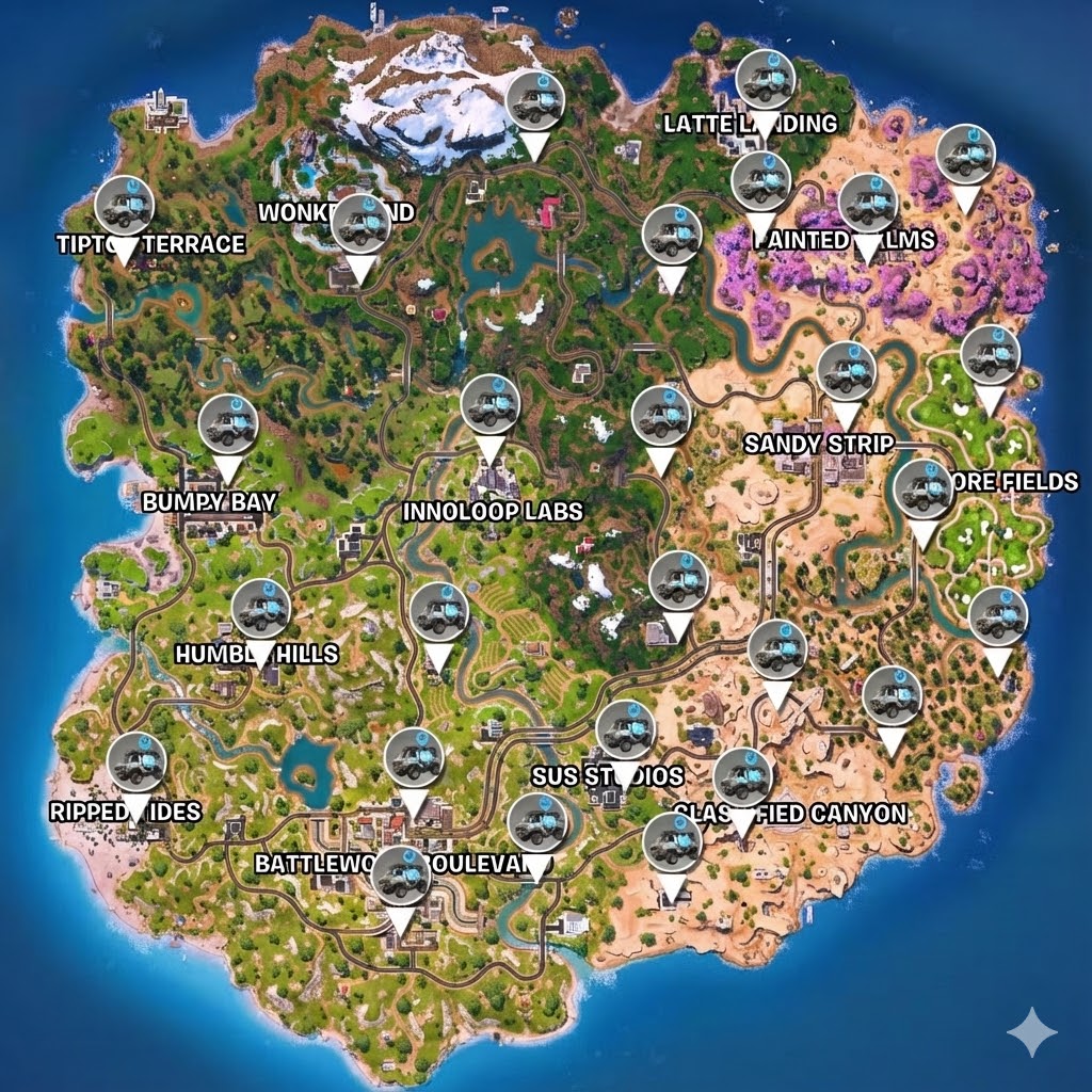 Fortnite - Reboot Van Location Map