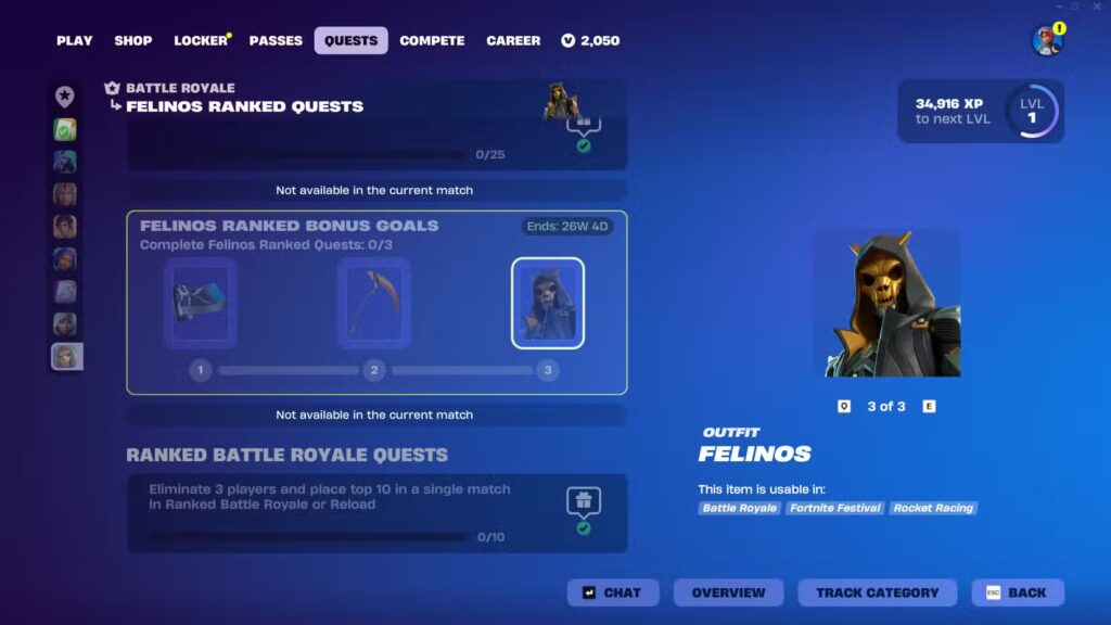 Fortnite - Felinos Ranked Quests