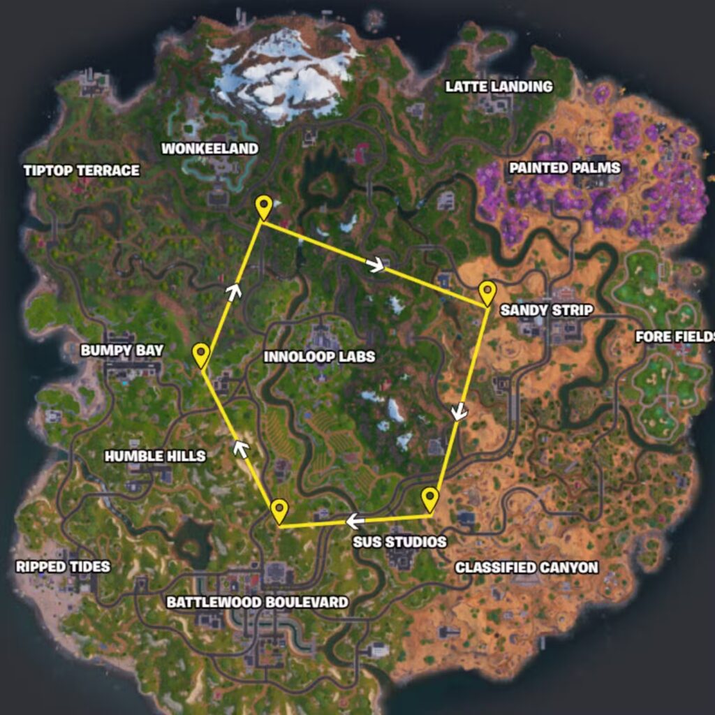 fortnite - hot air balloon route