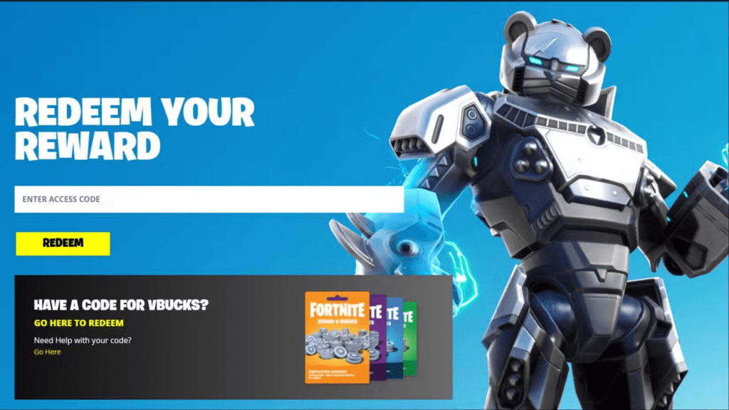 Redeem the Fortnite